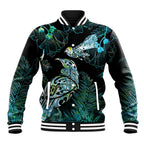 Aotearoa Maori Mahuru Baseball Jacket Spring Time - Paua Shell Green