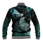 Aotearoa Maori Mahuru Baseball Jacket Spring Time - Paua Shell Green