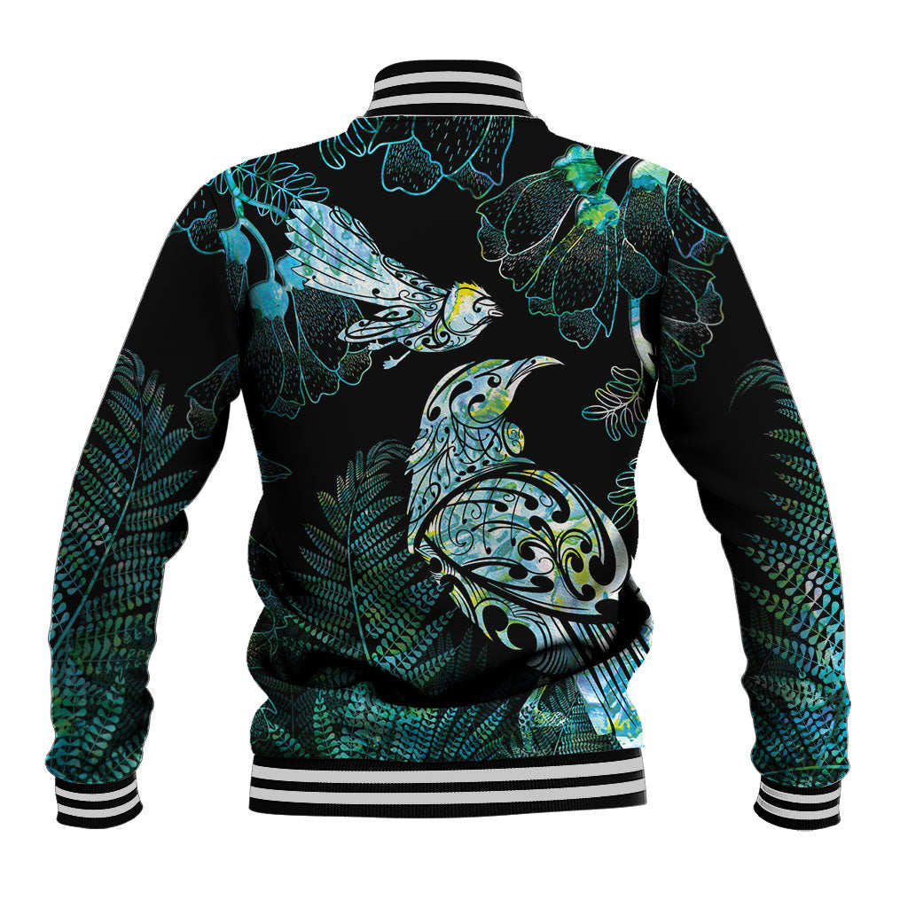 Aotearoa Maori Mahuru Baseball Jacket Spring Time - Paua Shell Green