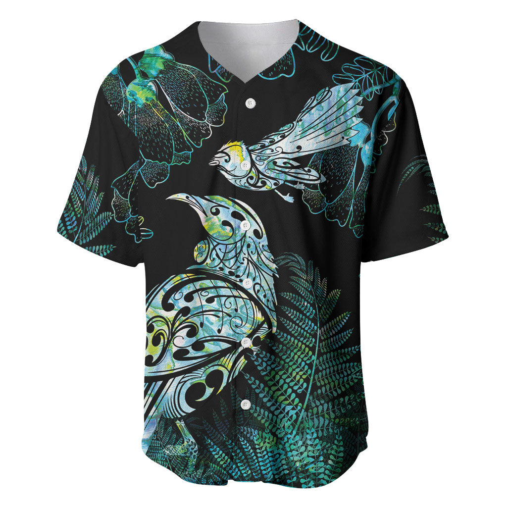 Aotearoa Maori Mahuru Baseball Jersey Spring Time - Paua Shell Green