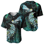 Aotearoa Maori Mahuru Baseball Jersey Spring Time - Paua Shell Green