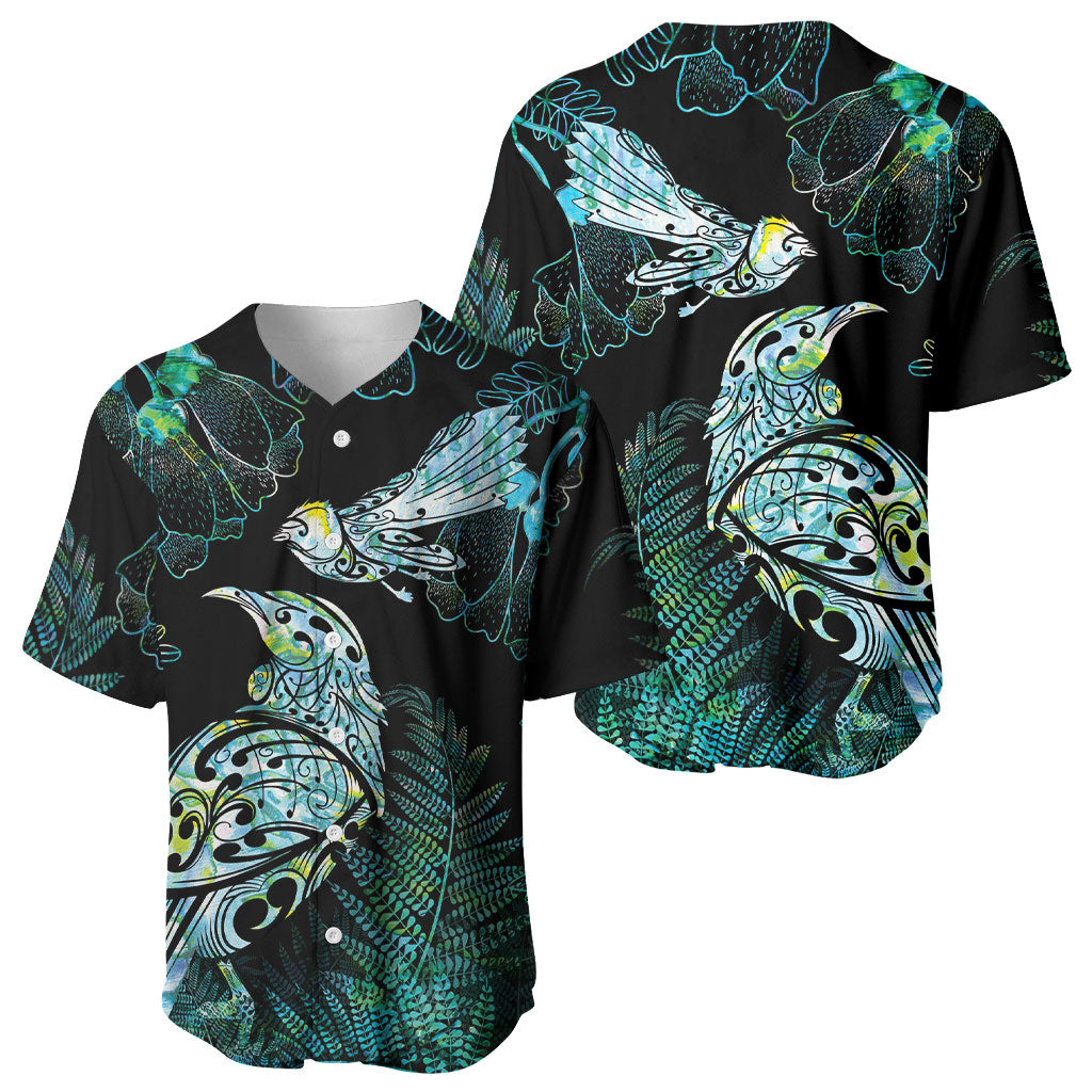 Aotearoa Maori Mahuru Baseball Jersey Spring Time - Paua Shell Green