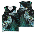 Aotearoa Maori Mahuru Basketball Jersey Spring Time - Paua Shell Green