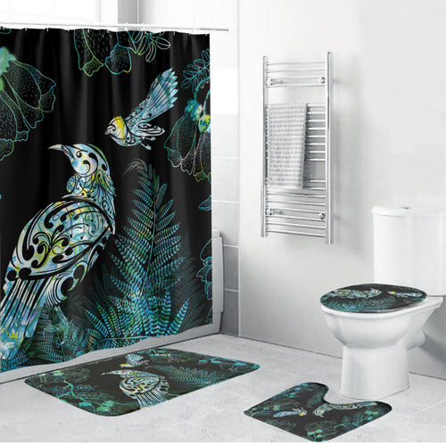Aotearoa Maori Mahuru Bathroom Set Spring Time - Paua Shell Green