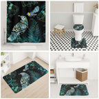 Aotearoa Maori Mahuru Bathroom Set Spring Time - Paua Shell Green