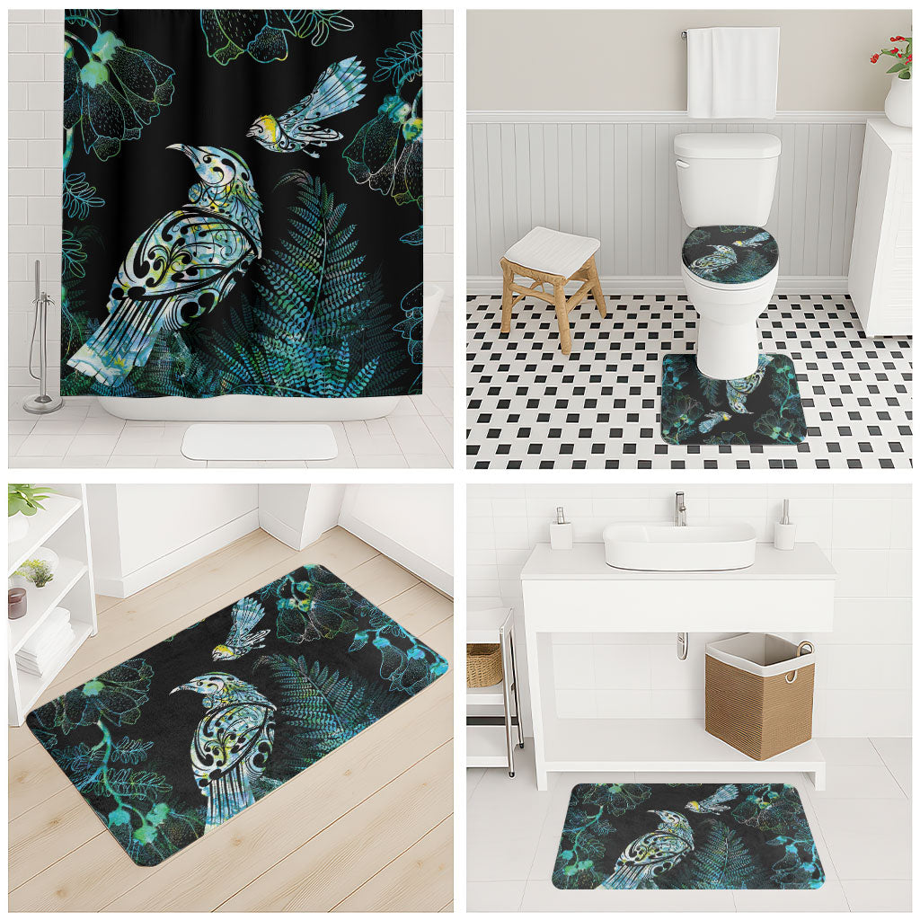 Aotearoa Maori Mahuru Bathroom Set Spring Time - Paua Shell Green