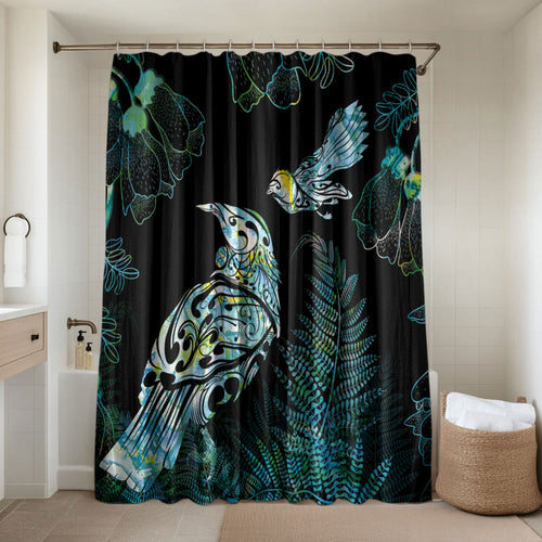 Aotearoa Maori Mahuru Bathroom Set Spring Time - Paua Shell Green