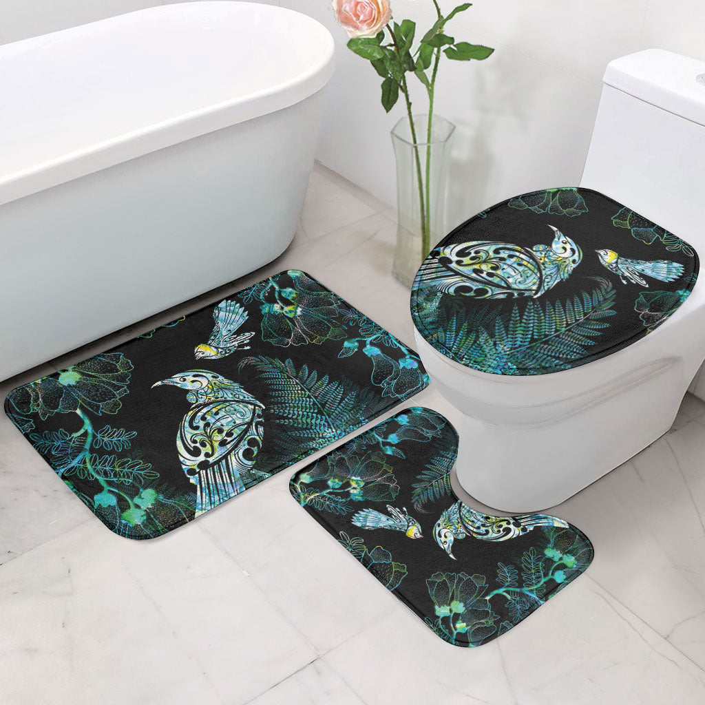 Aotearoa Maori Mahuru Bathroom Set Spring Time - Paua Shell Green