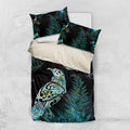 Aotearoa Maori Mahuru Bedding Set Spring Time - Paua Shell Green