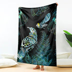 Aotearoa Maori Mahuru Blanket Spring Time - Paua Shell Green
