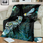 Aotearoa Maori Mahuru Blanket Spring Time - Paua Shell Green