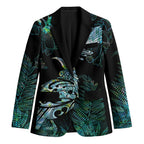 Aotearoa Maori Mahuru Blazer Spring Time - Paua Shell Green