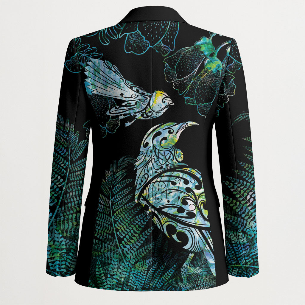 Aotearoa Maori Mahuru Blazer Spring Time - Paua Shell Green