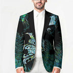 Aotearoa Maori Mahuru Blazer Spring Time - Paua Shell Green