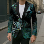 Aotearoa Maori Mahuru Blazer Spring Time - Paua Shell Green