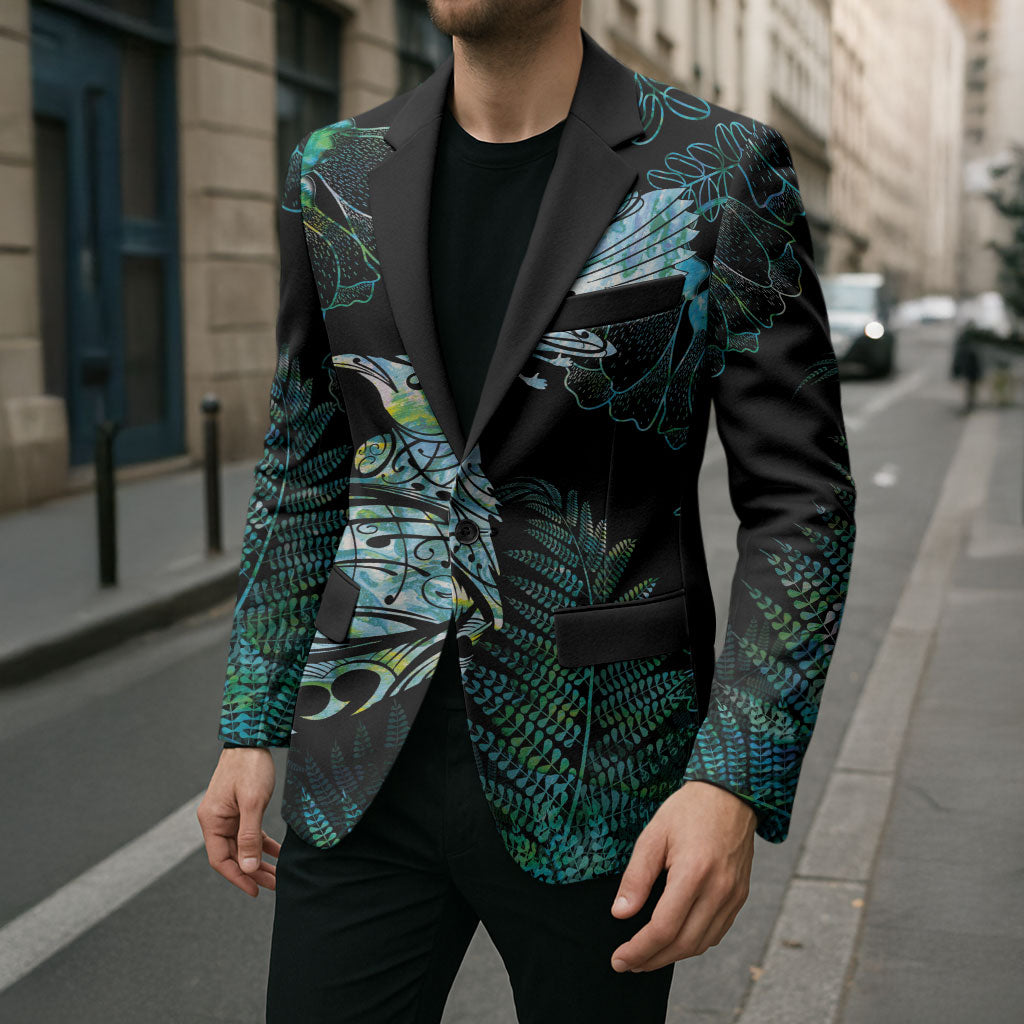 Aotearoa Maori Mahuru Blazer Spring Time - Paua Shell Green