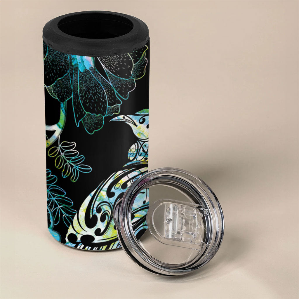 Aotearoa Maori Mahuru 4 in 1 Can Cooler Tumbler Spring Time - Paua Shell Green