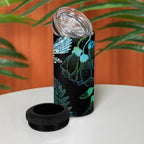 Aotearoa Maori Mahuru 4 in 1 Can Cooler Tumbler Spring Time - Paua Shell Green
