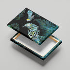 Aotearoa Maori Mahuru Canvas Wall Art Spring Time - Paua Shell Green