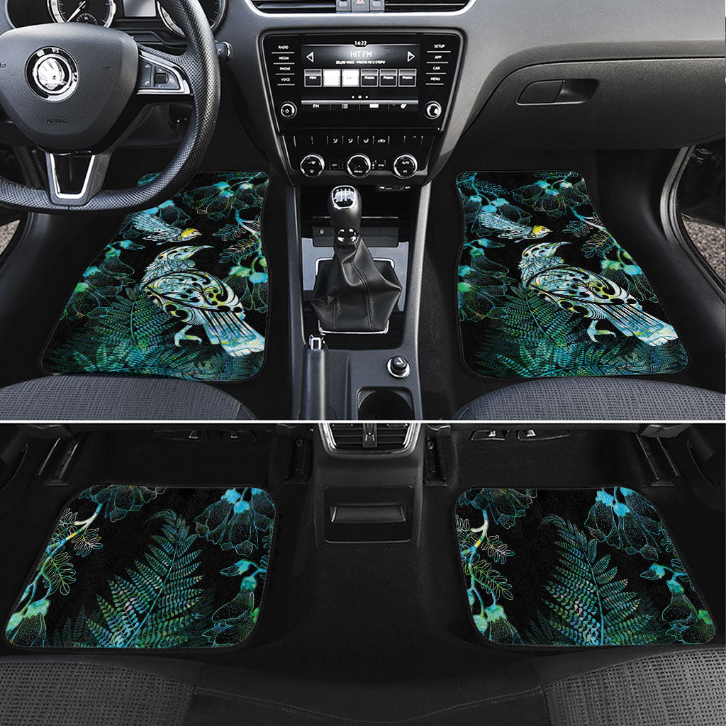 Aotearoa Maori Mahuru Car Mats Spring Time - Paua Shell Green