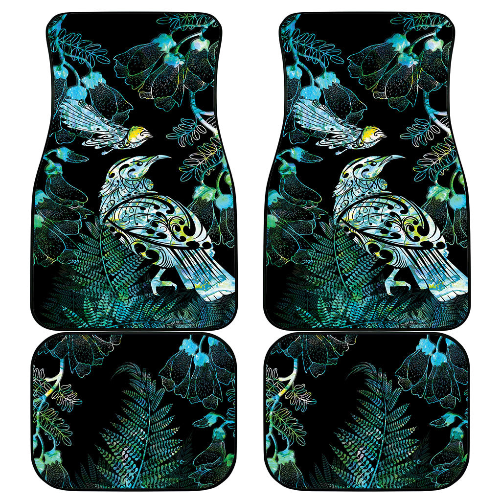 Aotearoa Maori Mahuru Car Mats Spring Time - Paua Shell Green