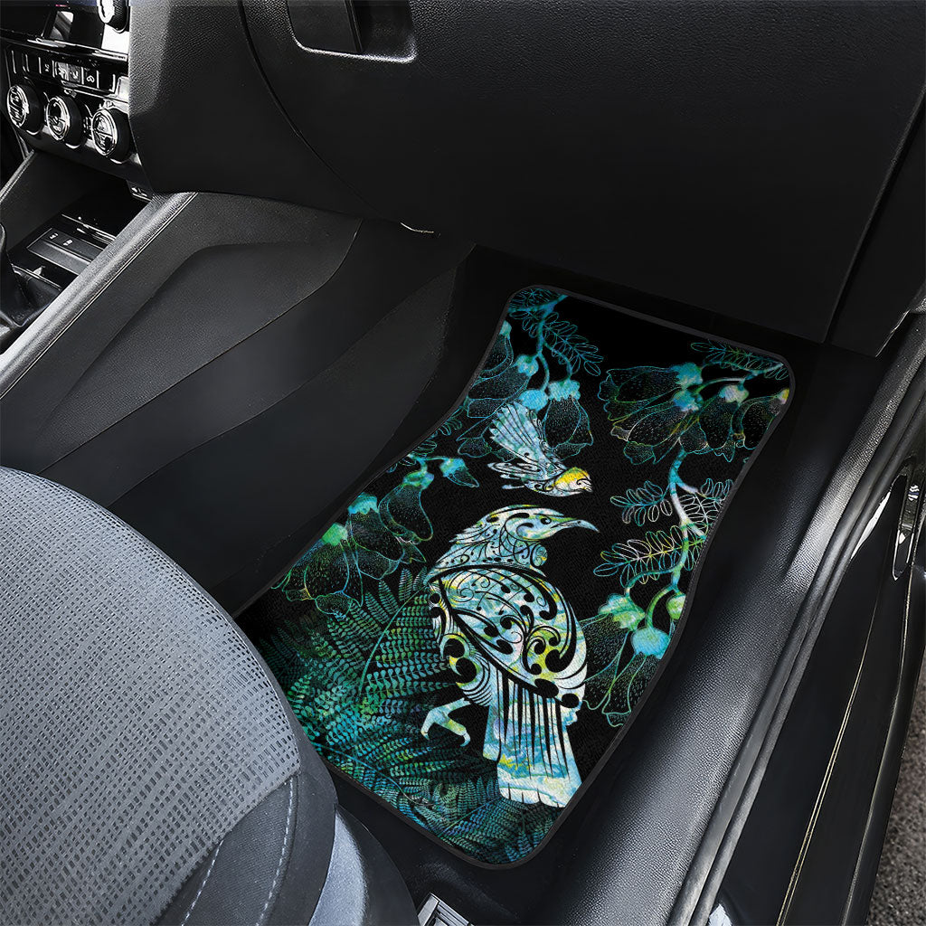 Aotearoa Maori Mahuru Car Mats Spring Time - Paua Shell Green