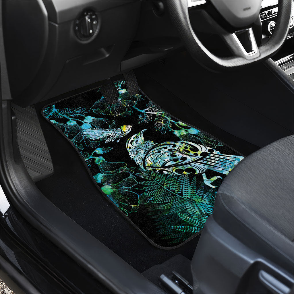 Aotearoa Maori Mahuru Car Mats Spring Time - Paua Shell Green