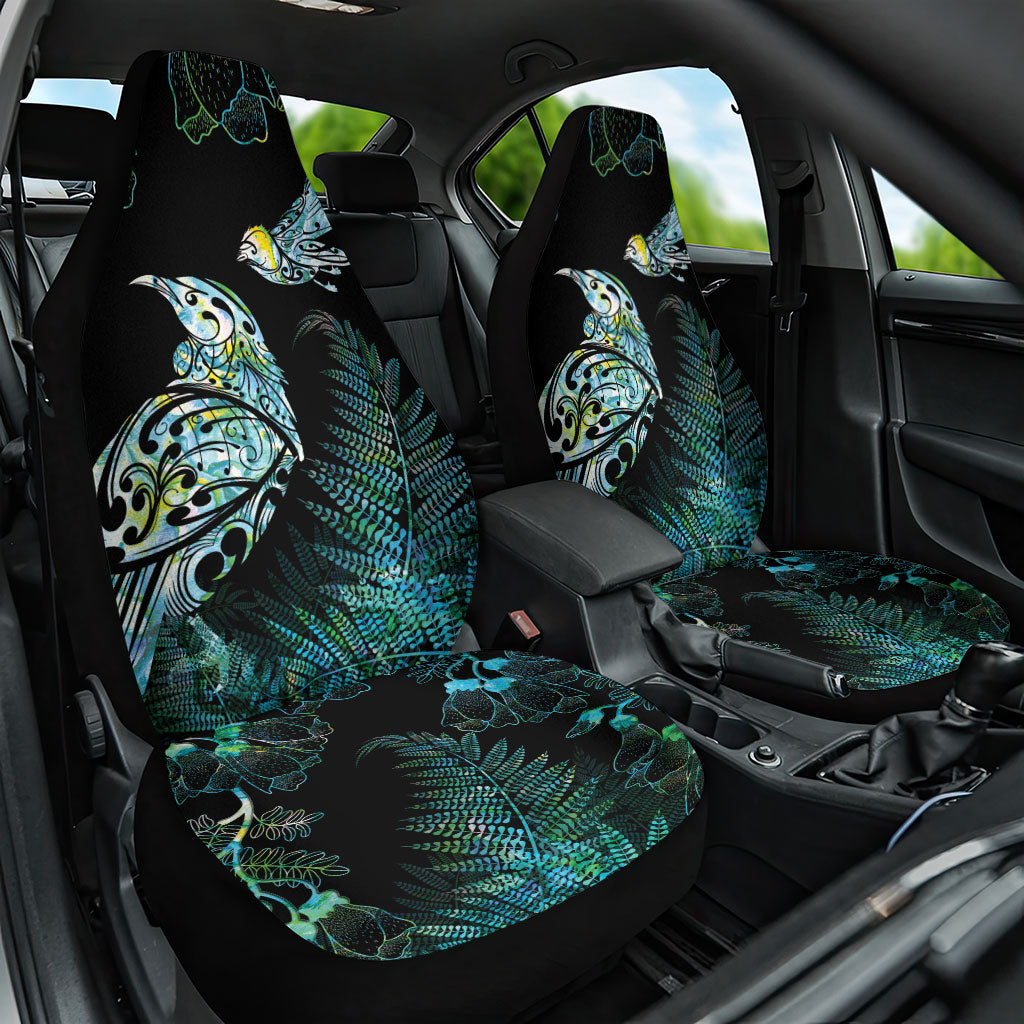 Aotearoa Maori Mahuru Car Seat Cover Spring Time - Paua Shell Green
