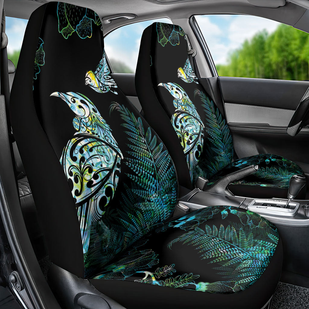 Aotearoa Maori Mahuru Car Seat Cover Spring Time - Paua Shell Green