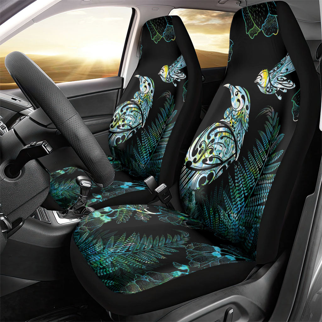 Aotearoa Maori Mahuru Car Seat Cover Spring Time - Paua Shell Green