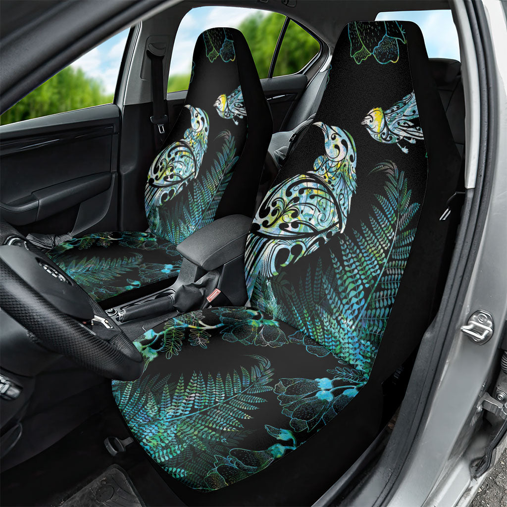 Aotearoa Maori Mahuru Car Seat Cover Spring Time - Paua Shell Green