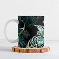 Aotearoa Maori Mahuru Ceramic Mug Spring Time - Paua Shell Green