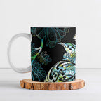 Aotearoa Maori Mahuru Ceramic Mug Spring Time - Paua Shell Green
