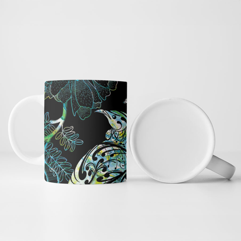 Aotearoa Maori Mahuru Ceramic Mug Spring Time - Paua Shell Green