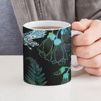 Aotearoa Maori Mahuru Ceramic Mug Spring Time - Paua Shell Green
