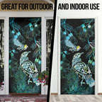 Aotearoa Maori Mahuru Door Cover Spring Time - Paua Shell Green