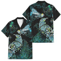 Aotearoa Maori Mahuru Family Matching Puletasi and Hawaiian Shirt Spring Time - Paua Shell Green
