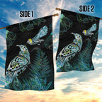 Aotearoa Maori Mahuru Garden Flag Spring Time - Paua Shell Green
