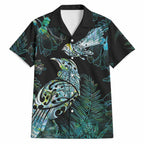 Aotearoa Maori Mahuru Hawaiian Shirt Spring Time - Paua Shell Green