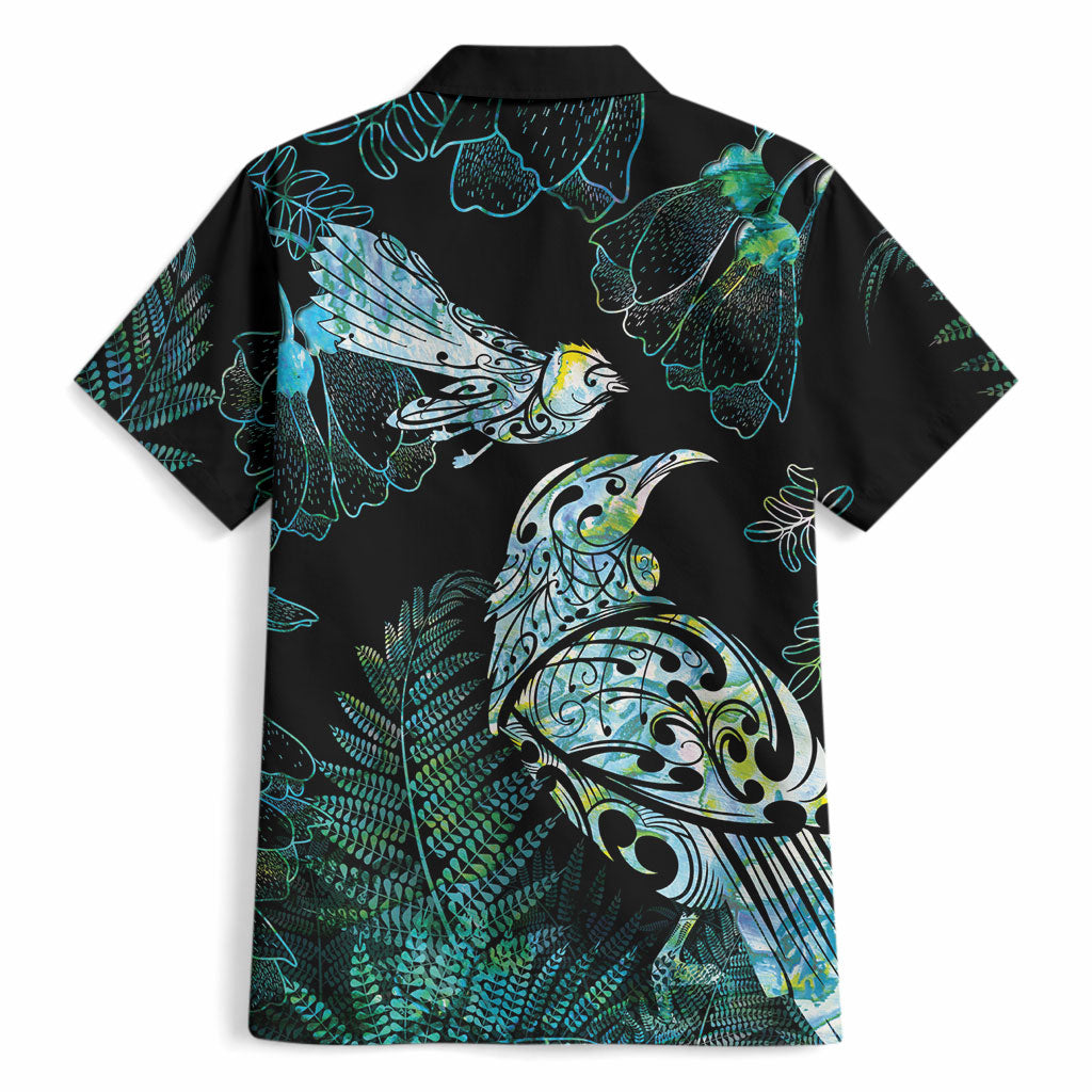 Aotearoa Maori Mahuru Hawaiian Shirt Spring Time - Paua Shell Green