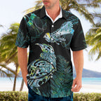 Aotearoa Maori Mahuru Hawaiian Shirt Spring Time - Paua Shell Green