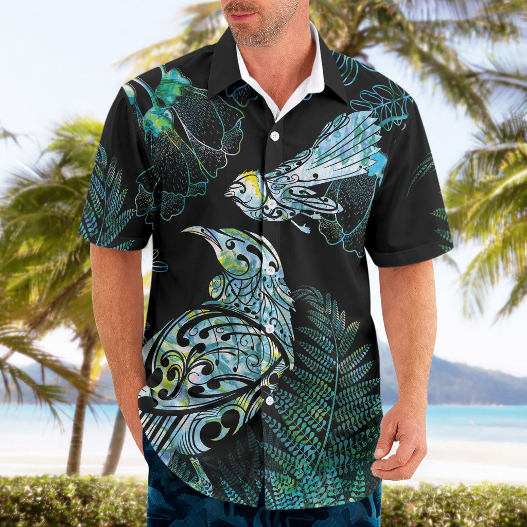 Aotearoa Maori Mahuru Hawaiian Shirt Spring Time - Paua Shell Green