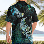 Aotearoa Maori Mahuru Hawaiian Shirt Spring Time - Paua Shell Green