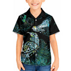 Aotearoa Maori Mahuru Hawaiian Shirt Spring Time - Paua Shell Green