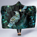 Aotearoa Maori Mahuru Hooded Blanket Spring Time - Paua Shell Green