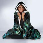 Aotearoa Maori Mahuru Hooded Blanket Spring Time - Paua Shell Green