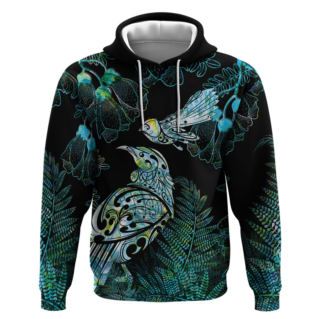 Aotearoa Maori Mahuru Hoodie Spring Time - Paua Shell Green