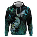 Aotearoa Maori Mahuru Hoodie Spring Time - Paua Shell Green