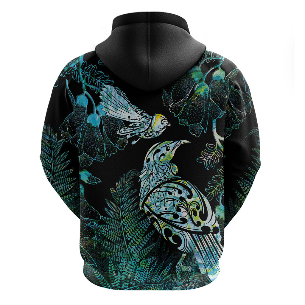 Aotearoa Maori Mahuru Hoodie Spring Time - Paua Shell Green