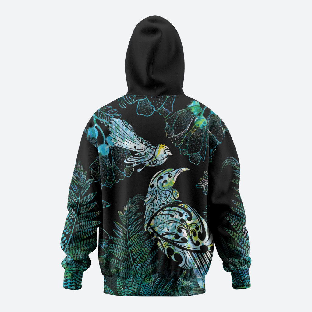 Aotearoa Maori Mahuru Hoodie Spring Time - Paua Shell Green